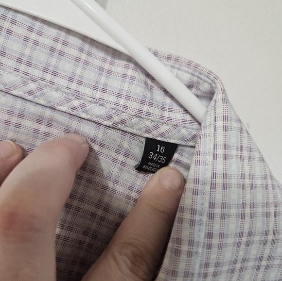 Kenneth Cole Reaction Blue And Purple Plaid Button Down Shirt! - Picture 3 of 6